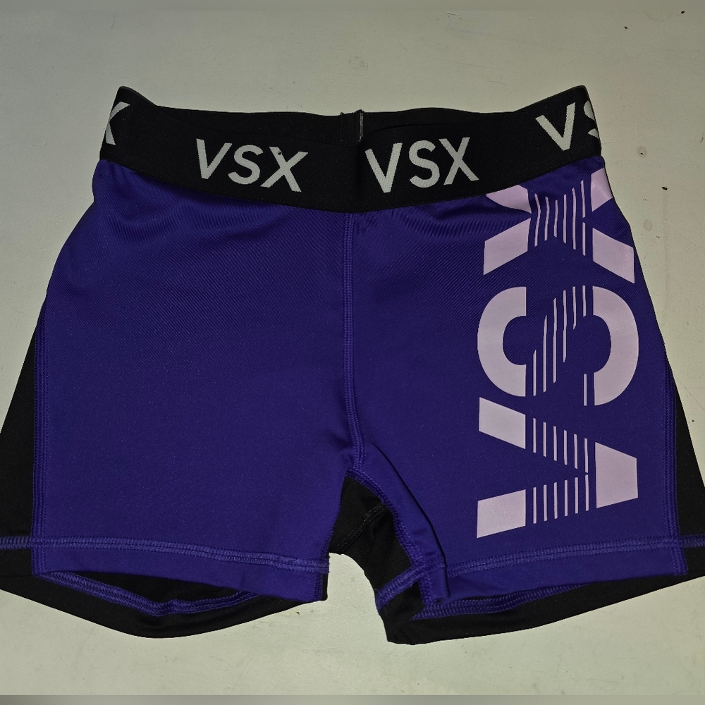 Purple/Black VSX Biker Athletic Compression Shorts ~~ Size XS